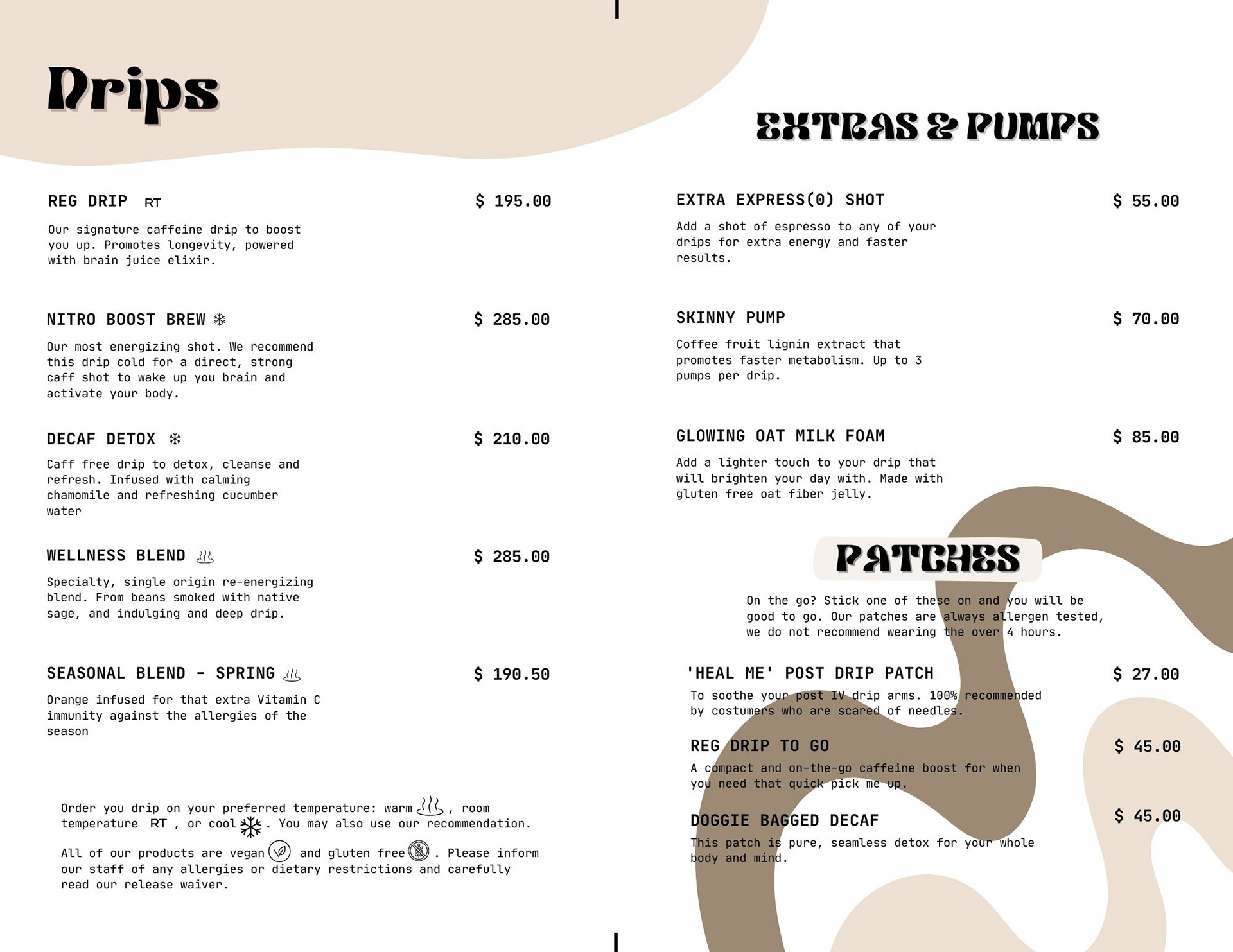 Flattened menu - inside